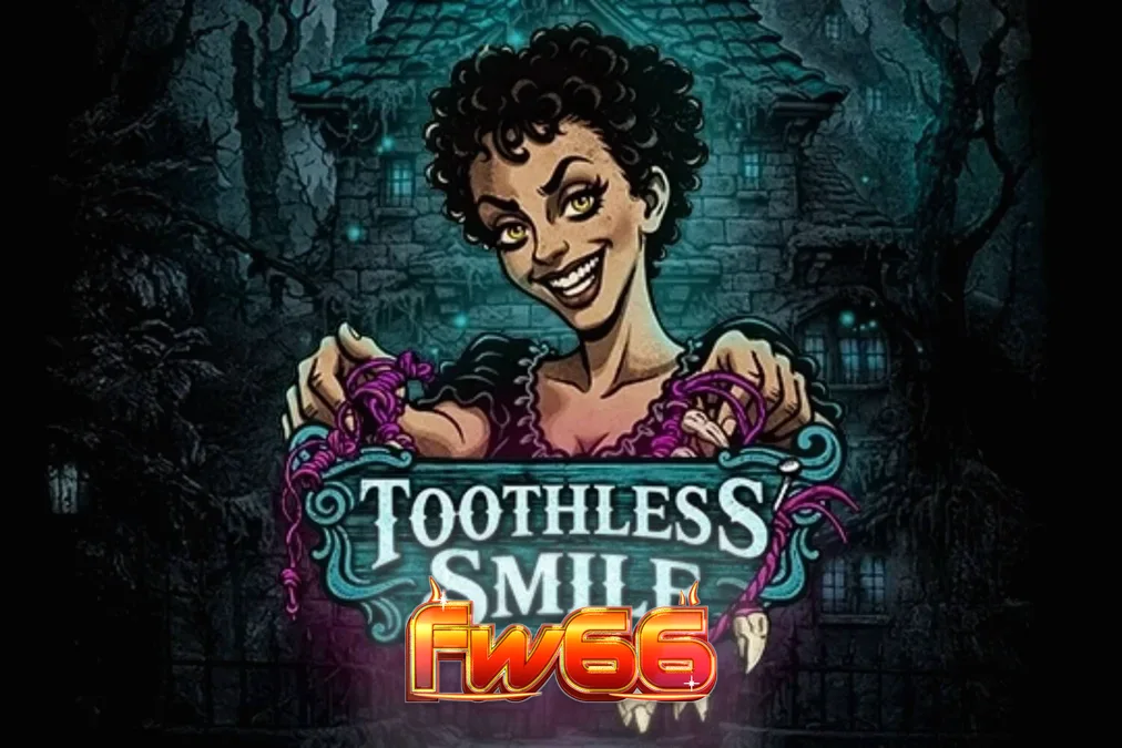 Tampilan visual slot Toothless Smile dengan tema horor dokter gigi yang gelap dan artistik.